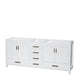 Wyndham Collection Sheffield 80 Inch Double Bathroom Vanity in White, No Countertop, No Sinks