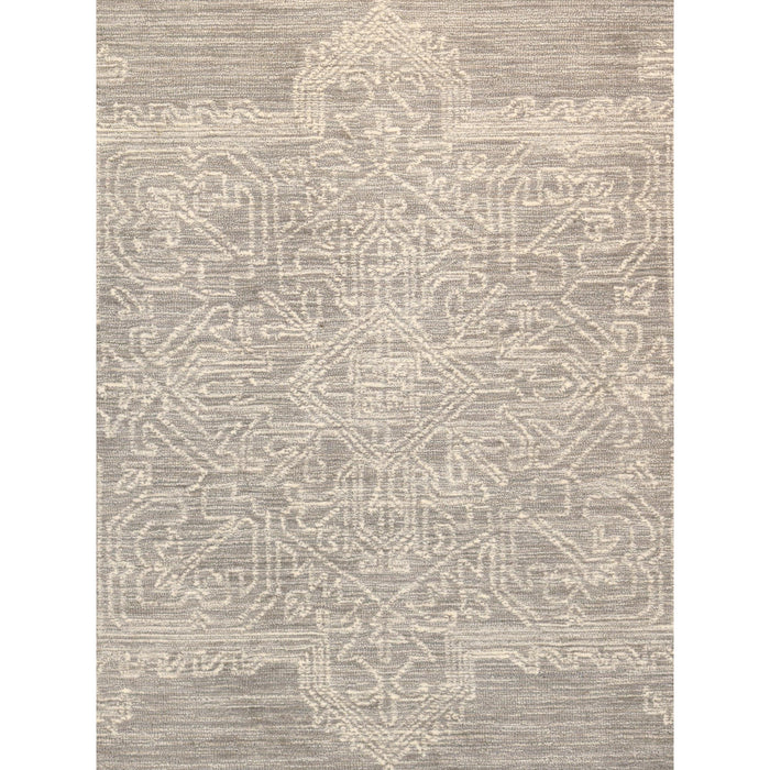 Pasargad Home Modern Collection Hand-Tufted Bamboo Silk & Wool Area Rug, 5' 0" X 8' 0", Silver plt-5116 5x8