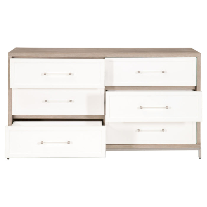 Essentials For Living Traditions Wrenn 6-Drawer Double Dresser 6140.NG/WHT-BSTL