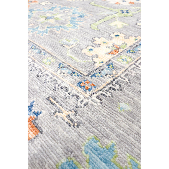 Pasargad Home Oushak Collection Hand-Knotted Wool Grey Area Rug- 8' 2" X 10' 1" PRE-300 8x10