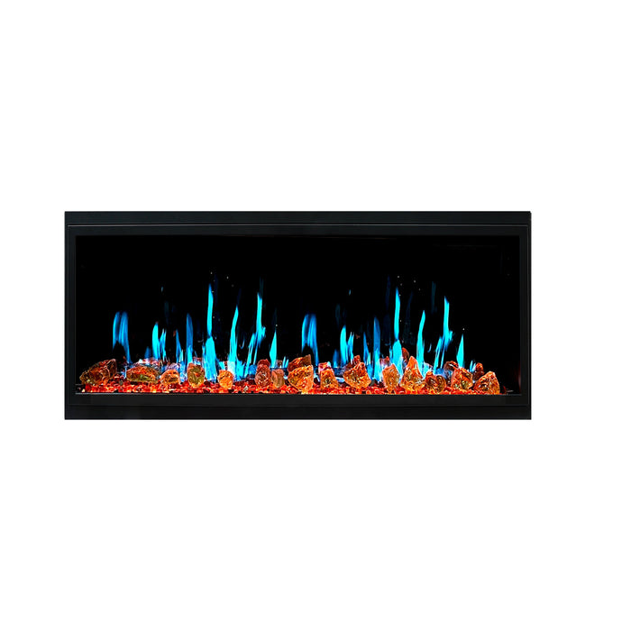 Litedeer Homes Latitude II 48" Smart Wall Mount Electric Fireplace with Reflective Amber Glass - ZEF48XA