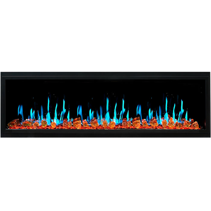 Litedeer Homes Latitude 65" Smart Electric Fireplace with Reflective Amber Glass - ZEF65XA