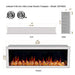 Litedeer Homes Latitude II 68" Smart Wall Mount Electric Fireplace with App Diamond-like Crystal - ZEF68XC