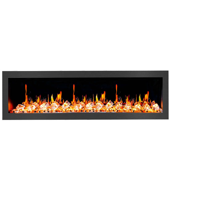 Litedeer Homes Latitude II 58" Smart Wall Mount Electric Fireplace with app Diamond-like Crystal - ZEF58VC, Black