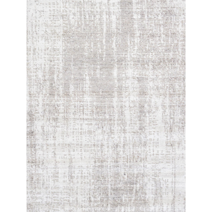 Pasargad Home Amari Collection Hand-Loomed Bsilk & Wool Taupe Area Rug- 5' 3" X 7' 8" PDC-38T 5x8