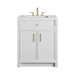 Bellshire 30" Single Vanity, Bright White w/ 3 CM White Zeus Silestone Top