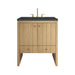 Hudson 30" Single Vanity, Light Natural Oak w/ 3 CM Charcoal Soapstone Silestone Top