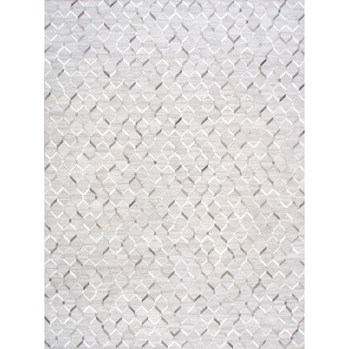 Pasargad Home Galaxy Collection Silver/Grey Cowhide&sar Area Rug- 5' 0'' X 8' 0'' ptx-3284 5x8