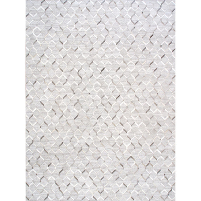 Pasargad Home Galaxy Collection Silver/Grey Cowhide&sar Area Rug-10' 0'' X 14' 0'' ptx-3284 10x14