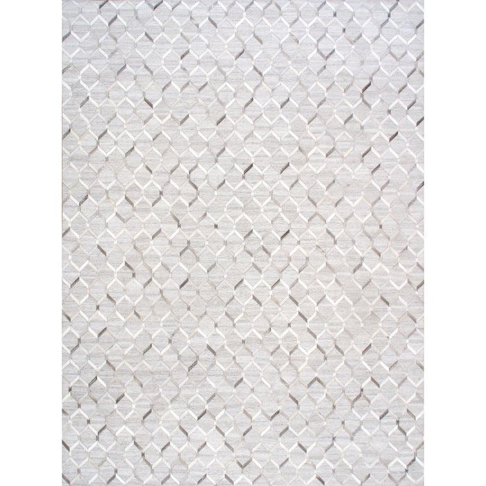 Pasargad Home Galaxy Collection Silver/Grey Cowhide&sar Area Rug- 8' 0'' X 10' 0'' ptx-3284 8x10