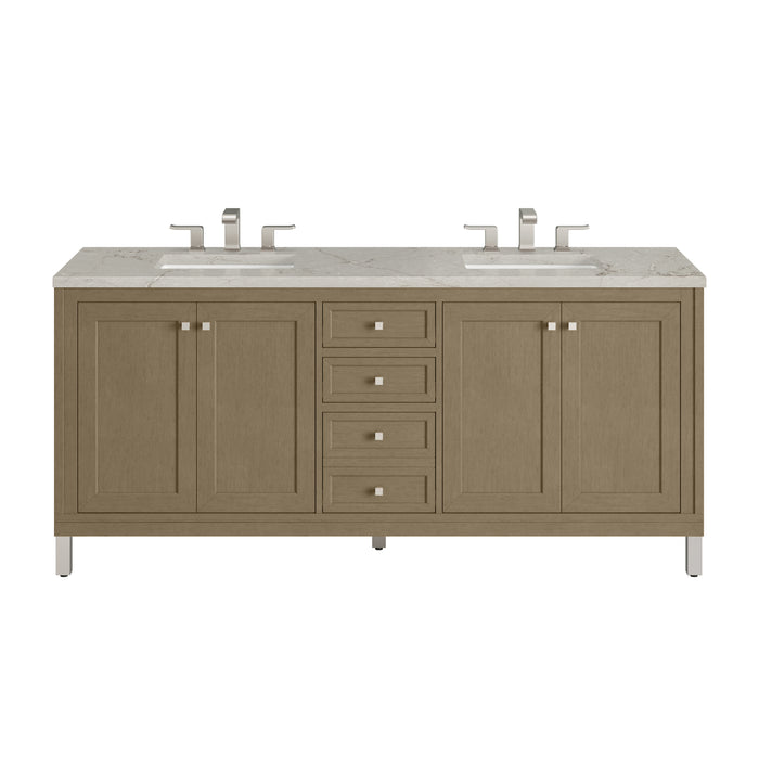 Chicago 72" Double Vanity, Walnut Whisper
