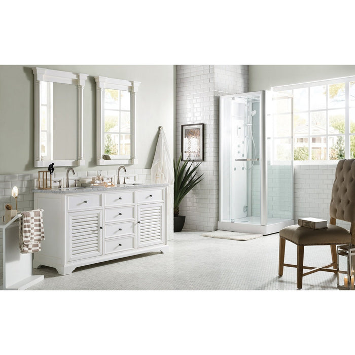 James Martin Vanities Savannah 60" Bright White Double Vanity