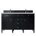 Brittany 60" Double Vanity, Black Onyx w/ 3 CM Ethereal Noctis Silestone Top