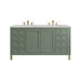Chicago 60" Double Vanity, Smokey Celadon, w/ Single Hole 3CM White Zeus Silestone® Top & Backsplash