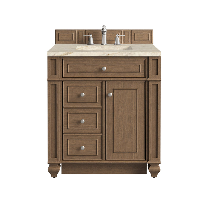 Bristol 30" Single Vanity, Saddle Brown, w/ 3 CM Tajnar Eclos Top