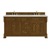 Brookfield 72" Double Vanity, Honey Oak, w/ 3 CM Charcoal Soapstone Silestone Top