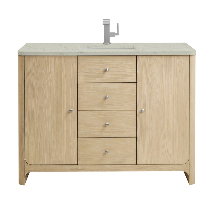Gracyn 48" Single Vanity, Coastal Driftwood, w/ 3 CM Victorian Silver Quartz Top