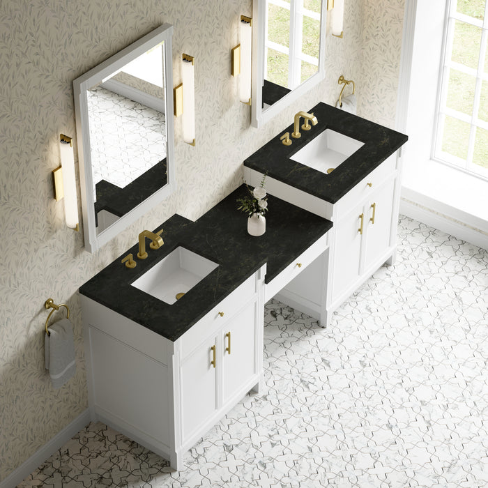James Martin Vanities Bellshire 84" Dual Vanity Set with 24" Make-Up Counter