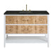 Olena 48" Single Vanity, Light Mappa Burl and Polished White, w/ 3 CM Phantome Eclos Top