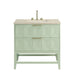 Emmeline 36" Single Vanity, Pistachio, w/ 3 CM Tajnar Eclos Top