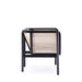 Manhattan Comfort Versailles Accent Chair in Black, Natural Cane and Cream