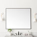 James Martin Rohe 48" Rectangular Mirror in Matte Black, shown in a bathroom setting