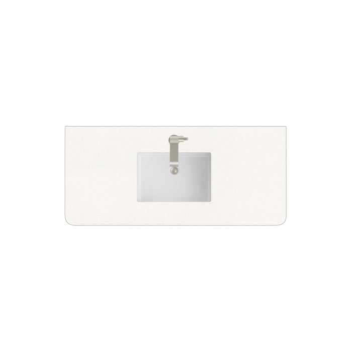 48" Single Radius Cut Top, 3 CM White Zeus Silestone w/ Sink