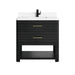 Lucian 36" Single Vanity, Carbon Oak w/ 3 CM White Zeus Silestone Top