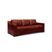 GTR Santiago 100% Top Grain Leather Mid-century Sofa, Russet Brown