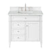 Brittany 36" Single Vanity, Bright White w/ 3 CM Ethereal Noctis Silestone Top