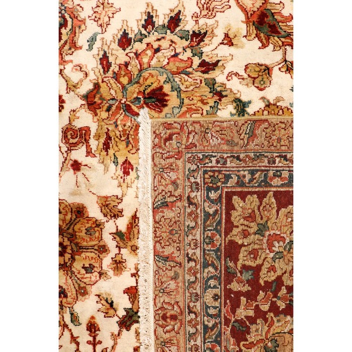 Pasargad Home Crown Jewel Agra Collection Hand-Knotted Lamb's Wool Area Rug-12' 2" X 16' 4", Beige/Red PH-257 12X16