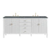 Myrrin 72" Double Vanity, Bright White w/ 3 CM Parisien Bleu Silestone Top