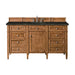 Brittany 60" Single Vanity, Saddle Brown w/ 3 CM Carrara Marble Top