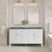 Myrrin 60" Double Vanity, Mid Century Walnut w/ 3 CM Ethereal Noctis Silestone Top w/FreePower Wireless Charger