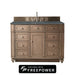 Bristol 48" Single Vanity, Whitewashed Walnut w/ 3 CM Victorian Silver Silestone Top