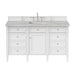 Brittany 60" Single Vanity, Victory Blue w/ 3 CM Ethereal Noctis Silestone Top w/FreePower Wireless Charger
