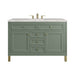 Chicago 48" Single Vanity, Glossy White, w/ 3 CM Victorian Silver Silestone® Top w/FreePower Wireless Charger