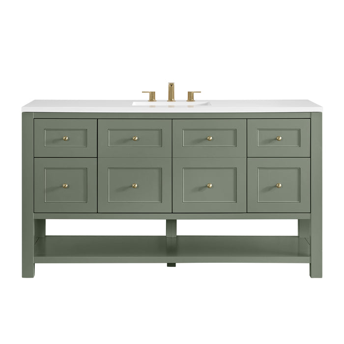 Breckenridge 60" Single Vanity, Light Natural Oak, w/ 3 CM Tajnar Eclos Top w/FreePower Wireless Charger
