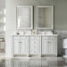 James Martin Bristol 72" Double Bathroom Vanity in Bright White, shown in a bathroom setting