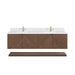 Marcello 72" Double Vanity, Chestnut w/ Single Hole 3 CM White Zeus Top & Backsplash