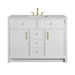 Bellshire 48" Single Vanity, Bright White w/ 3 CM Ethereal Noctis Silestone Top