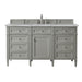 Brittany 60" Single Vanity, Urban Gray w/ 3 CM Carrara Marble Top