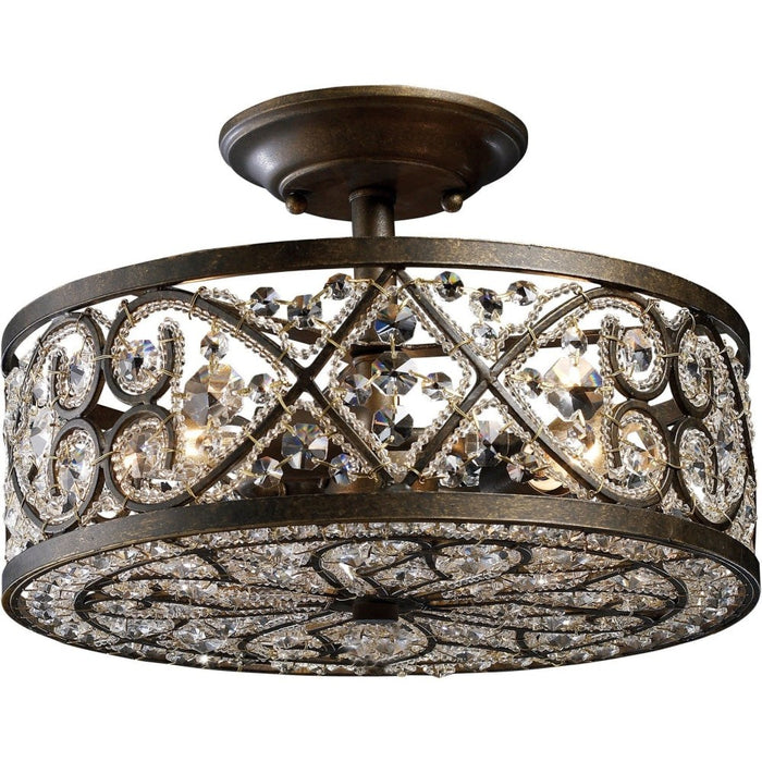 Amherst Antique Bronze Semi Flush Mount