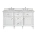 Lorelai 60" Double Vanity, Bright White w/ 3 CM Ethereal Noctis Silestone Top