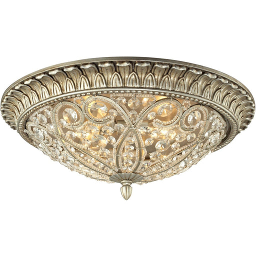 Andalusia Aged Silver Flush Mount