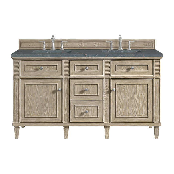 Lorelai 60" Double Vanity, Mid-Century Walnut w/ 3 CM Carrara White Marble Top