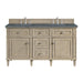 Lorelai 60" Double Vanity, Mid-Century Walnut w/ 3 CM Carrara White Marble Top