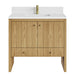 Hudson 36" Single Vanity, Light Natural Oak w/ Single Hole 3 CM White Zeus Top & Backsplash
