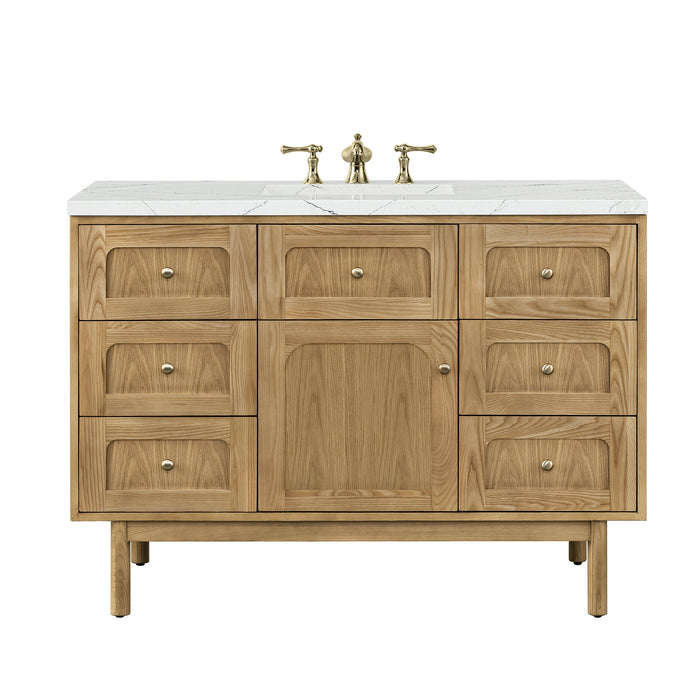 Laurent 48" Single Vanity, Honey Oak w/ 3 CM Tajnar Eclos Top w/FreePower Wireless Charger
