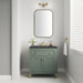 James Martin Chicago 30" Single Bathroom Vanity in Smokey Celadon, shown in a bathroom setting